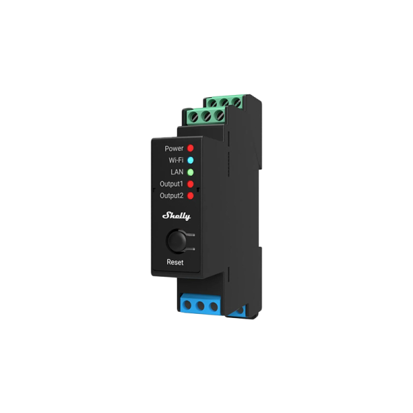 Relé Wi-Fi Inteligente Shelly Pro 2PM - 2 Canais com Medição de Energia