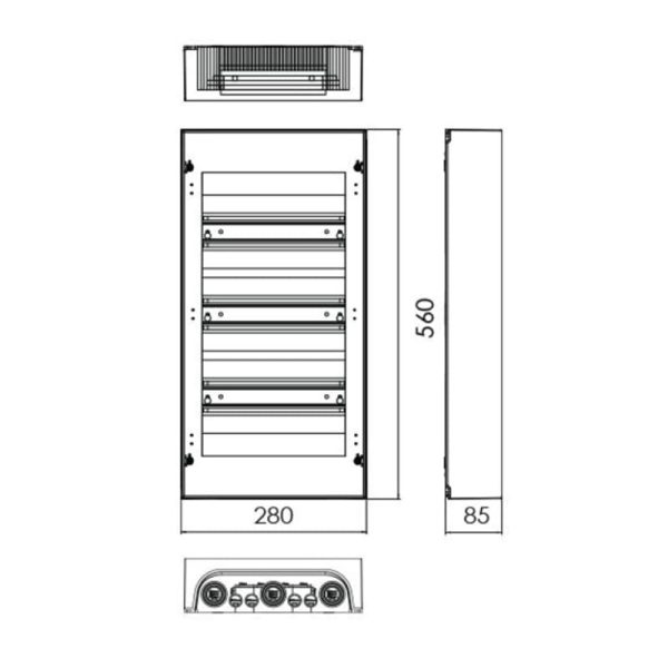 Quadro Elétrico Saliente TEV S336 com 36 Módulos - Image 2