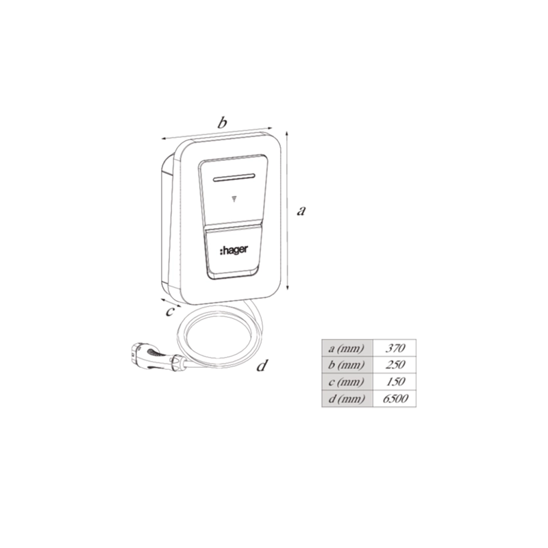 Hager Witty One 7kW 1P T2 – Carregador de Veículo Elétrico XVR107C + Oferta Interruptor Diferencial Hager CDH140F - Image 3